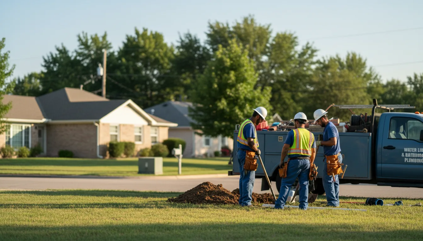 Residential water line and bathroom plumbing service in Charlotte, AR